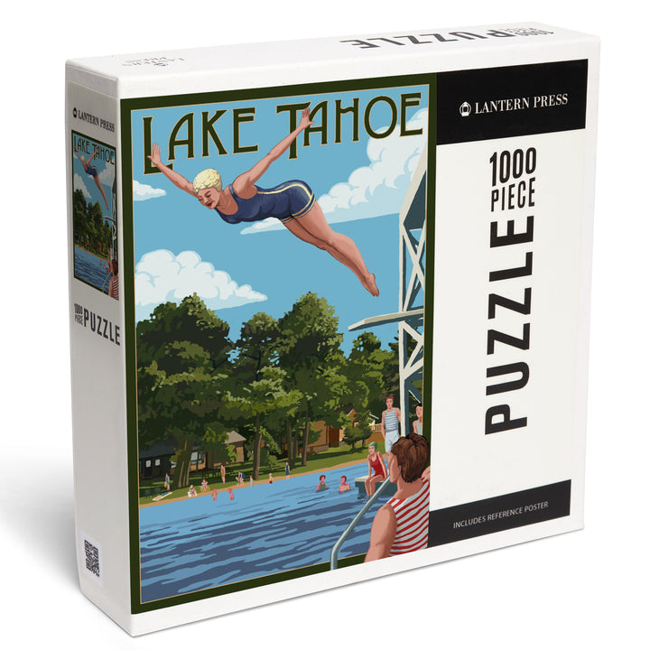 Lake Tahoe, Woman Diving and Lake, Jigsaw Puzzle