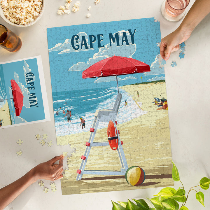 Cape May, New Jersey, Lifeguard Stand, Summer, Jigsaw Puzzle