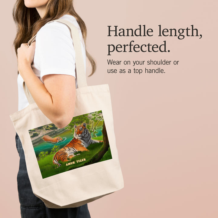 Lithograph Wildlife Amur (Siberian) Tiger, Tote Bag