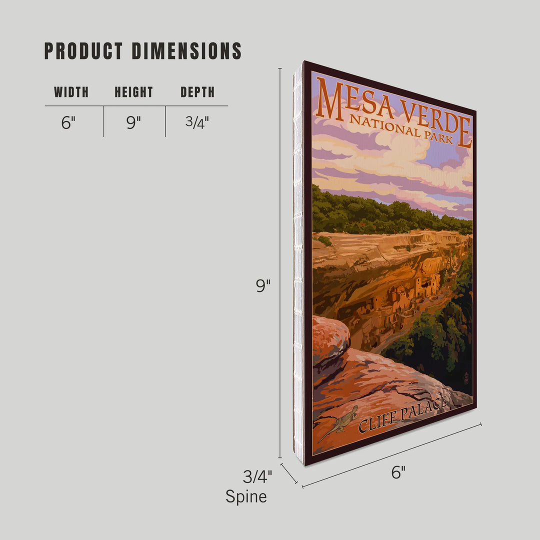 Lined 6x9 Journal, Mesa Verde National Park, Colorado, Cliff Palace at Sunset, Lay Flat, 193 Pages, FSC paper