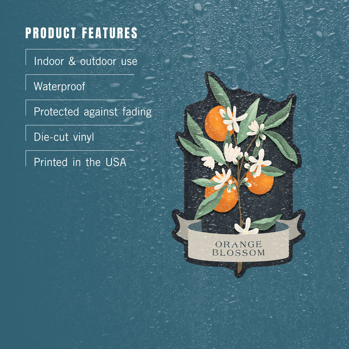 Vintage Flora Noir, Orange Blossom, Vinyl Sticker