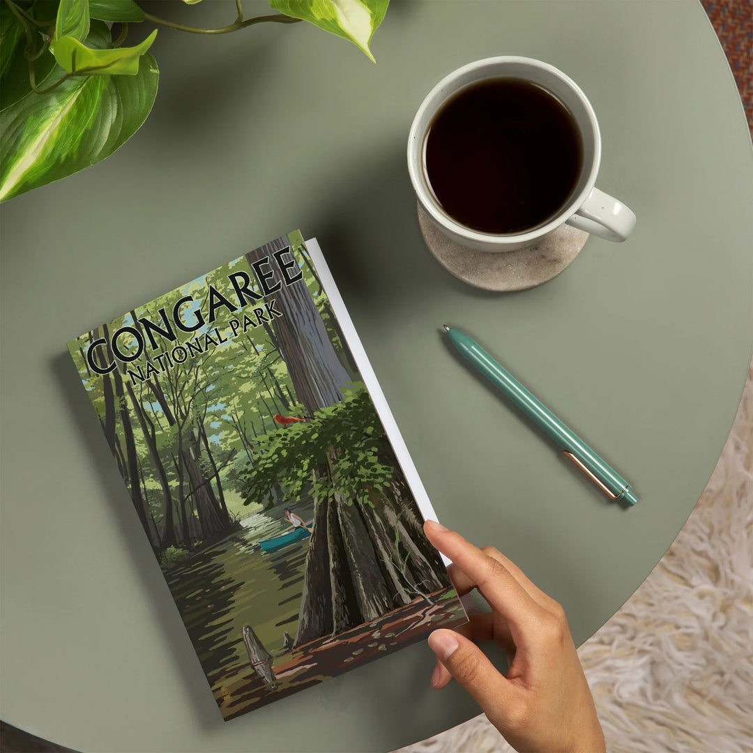 Lined 6x9 Journal, Congaree National Park, South Carolina, River View, Painterly Series, Lay Flat, 193 Pages, FSC paper