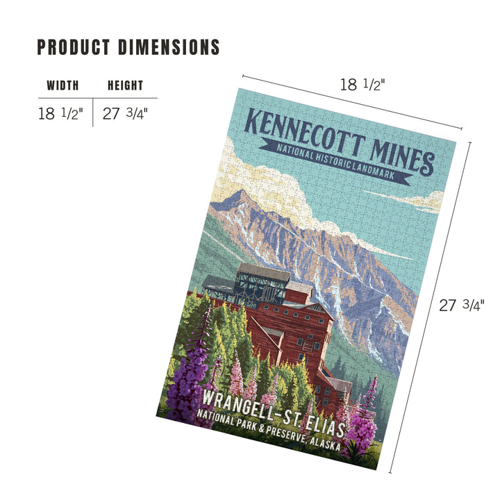 Wrangell-St Elias National Park and Preserve, Alaska, Kennecott Mines, Painterly, 1000 Piece Jigsaw Puzzle