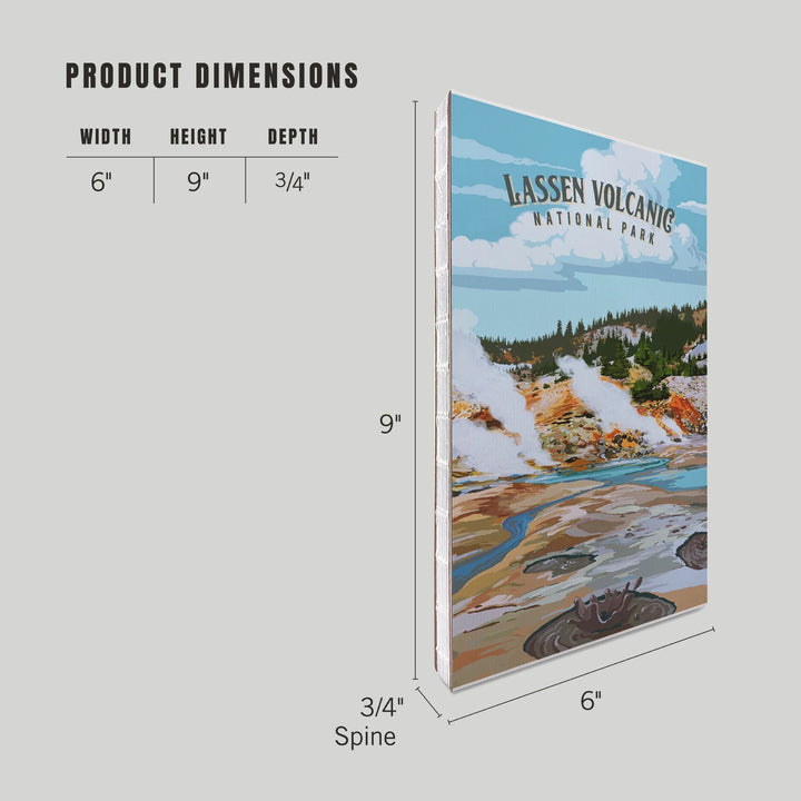 Lined 6x9 Journal, Lassen Volcanic National Park, California, Painterly National Park Series, Lay Flat, 193 Pages, FSC paper