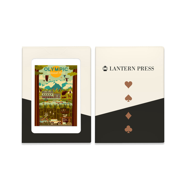 Playing Cards, Olympic National Park, Geometric National Park Series,, 52 Card Deck with Jokers in Box, Unique Art