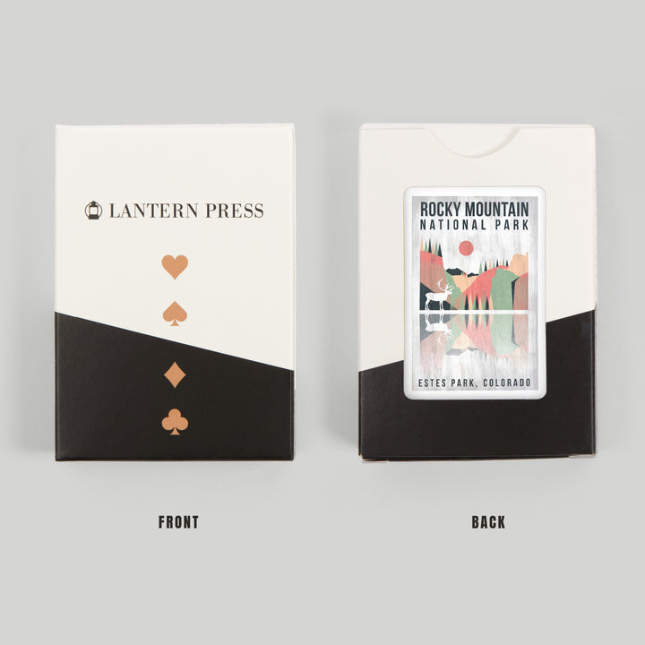 Playing Cards, Rocky Mountain National park, Estes park, Colorado, Elk, Geometric Opacity Press, 52 Card Deck with Jokers in Box, Unique Art