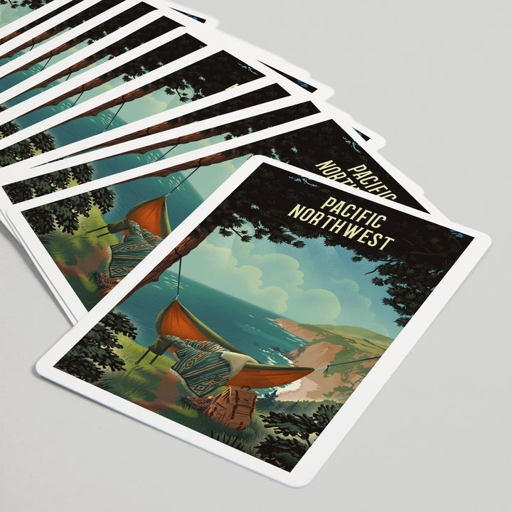 Playing Cards, Pacific Northwest, Today's Office, Coastal Series, Hammock on Beach, 52 Card Deck with Jokers in Box, Unique Art