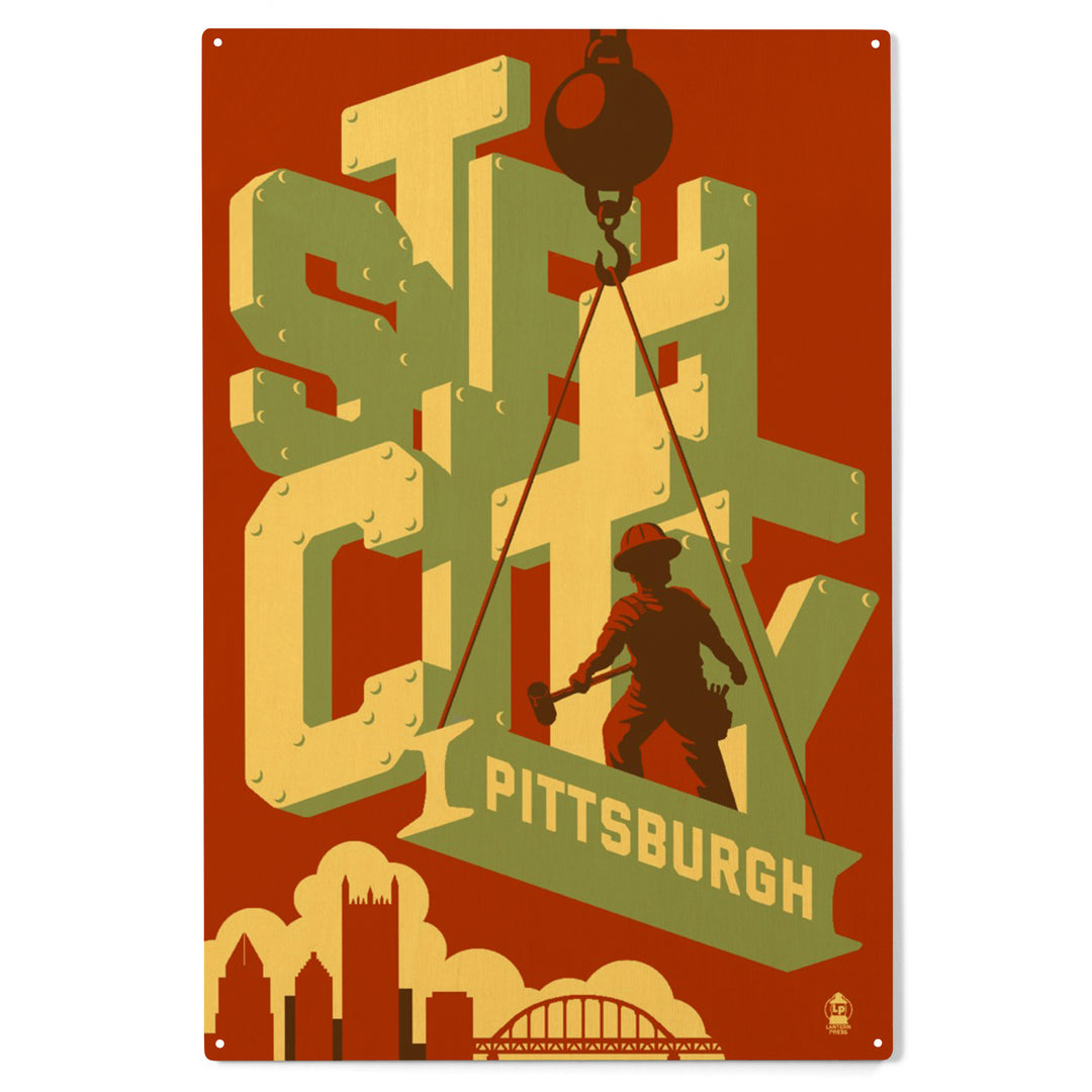 Pittsburgh, Pennsylvania, Steel City, Wood Sign and Postcards