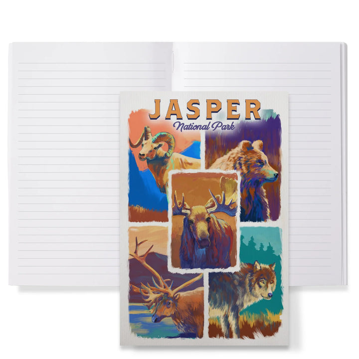 Lined 6x9 Journal, Jasper National Park, Canada, Vivid Animals, Lay Flat, 193 Pages, FSC paper