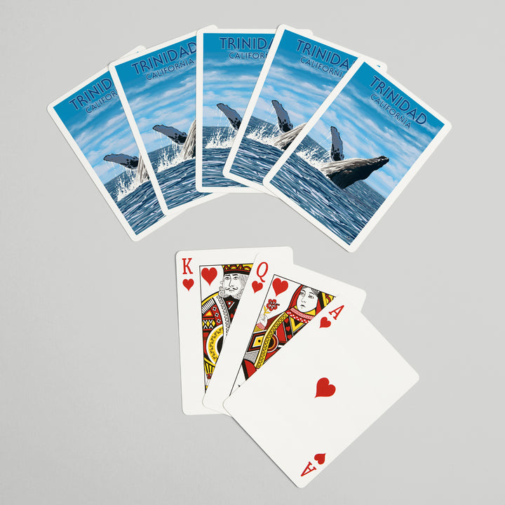 Playing Cards, Trinidad, California, Humpback Whale, 52 Card Deck with Jokers in Box, Unique Art