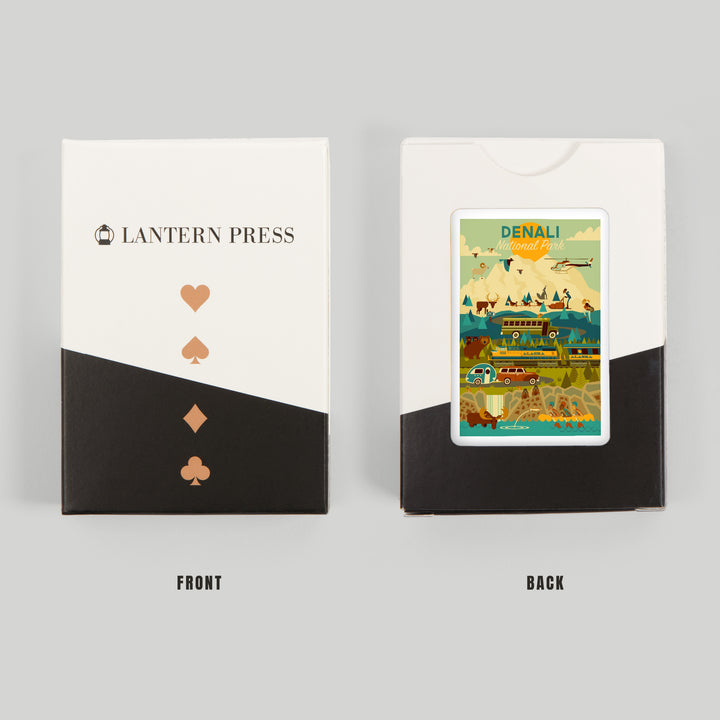 Playing Cards, Denali National Park and Preserve, Geometric National Park Series, 52 Card Deck with Jokers in Box, Unique Art