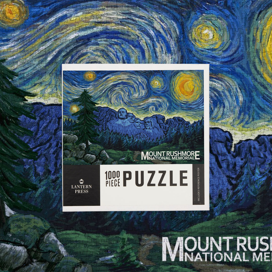 Mount Rushmore National Memorial, South Dakota, Starry Night, Jigsaw Puzzle