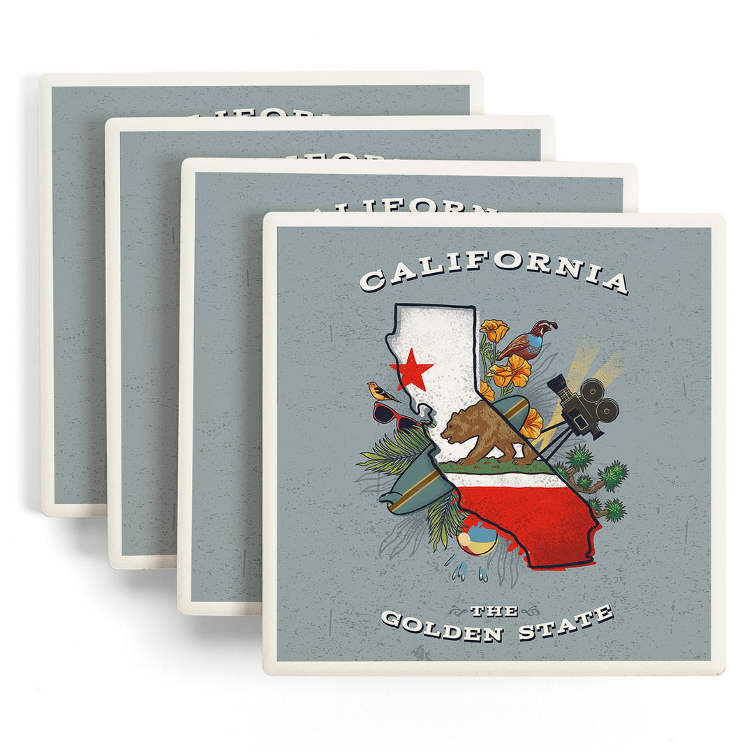 California, State Treasure Trove, State Series, Coaster Set
