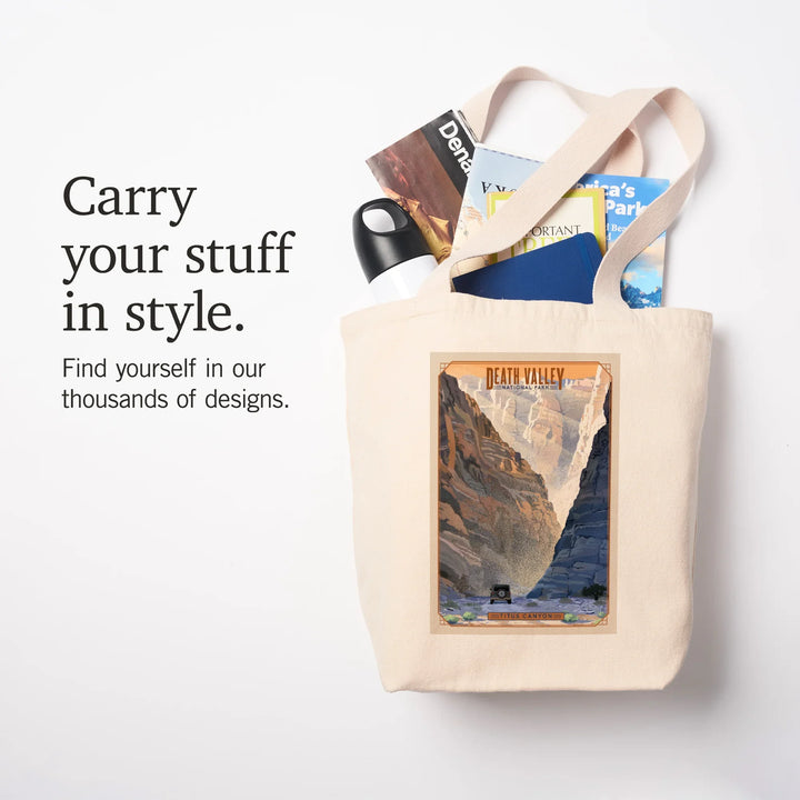 Death Valley National Park, California, Lithograph, Titus Canyon, Tote Bag