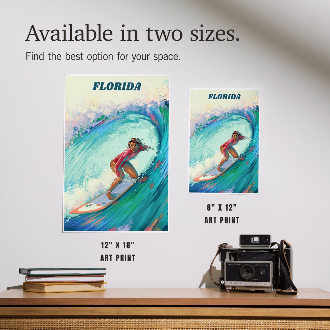 Florida, Vitamin Sea, Coastal Series, Surfer Girl, Art & Giclee Prints - Lantern Press