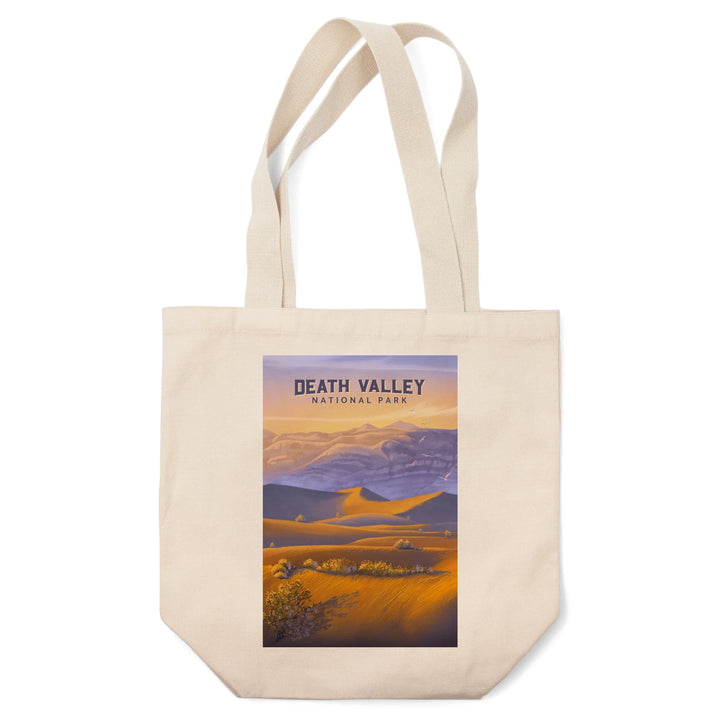 Death Valley National Park, California, Sand Dune Sunset, Oil Painting, Tote Bag