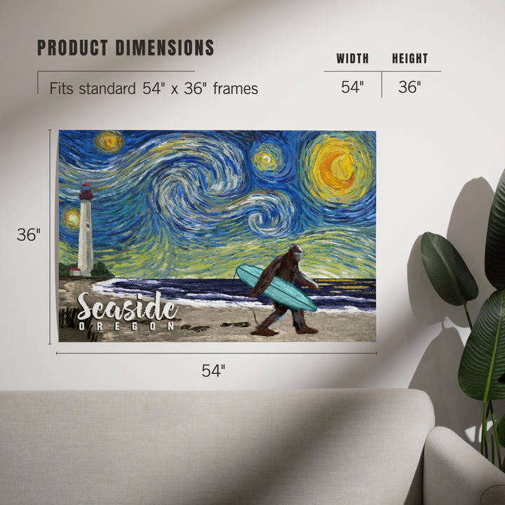 Seaside, Oregon, Starry Night, Bigfoot on the Beach, Art & Giclee Prints