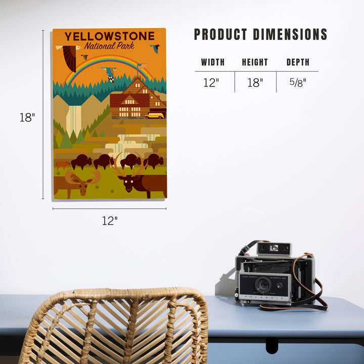 Yellowstone National Park, Geometric Experience Collection, Lodge, Wood Signs and Postcards