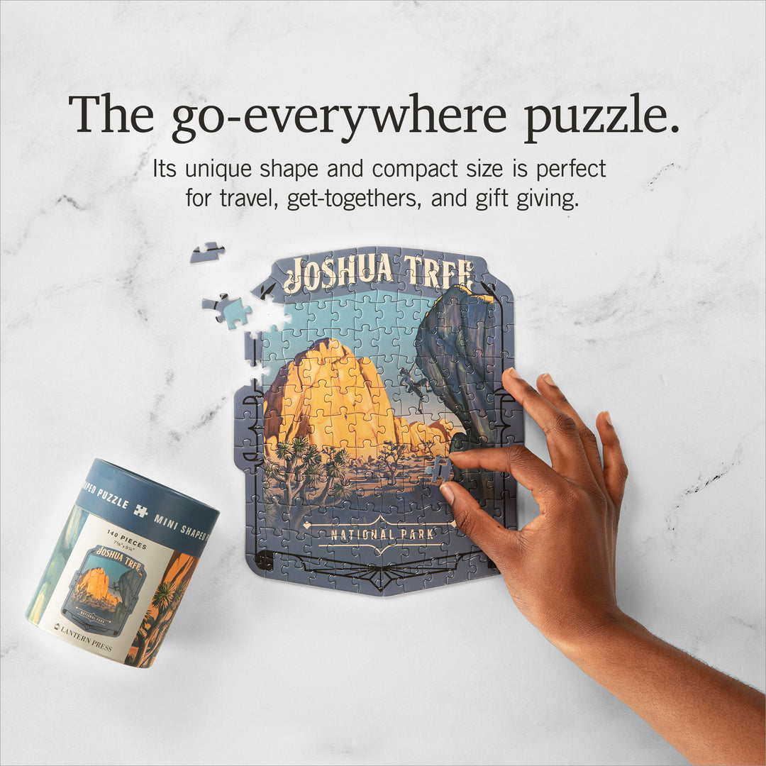 Lantern Press Mini Shaped Adult Jigsaw Puzzle, Protect Our National Parks (Joshua Tree)