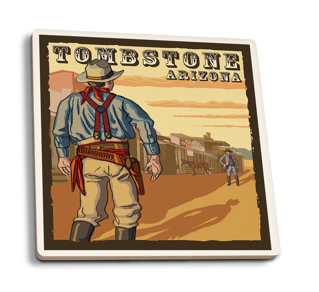 Tombstone, Arizona, Cowboy Standoff, Coaster Set