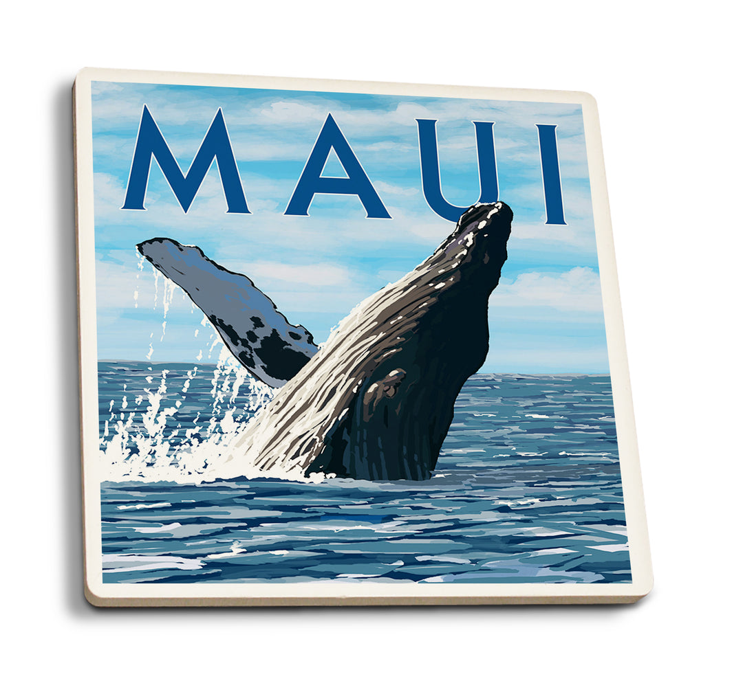 Maui, Hawaii, Humpback Whale, Coaster Set