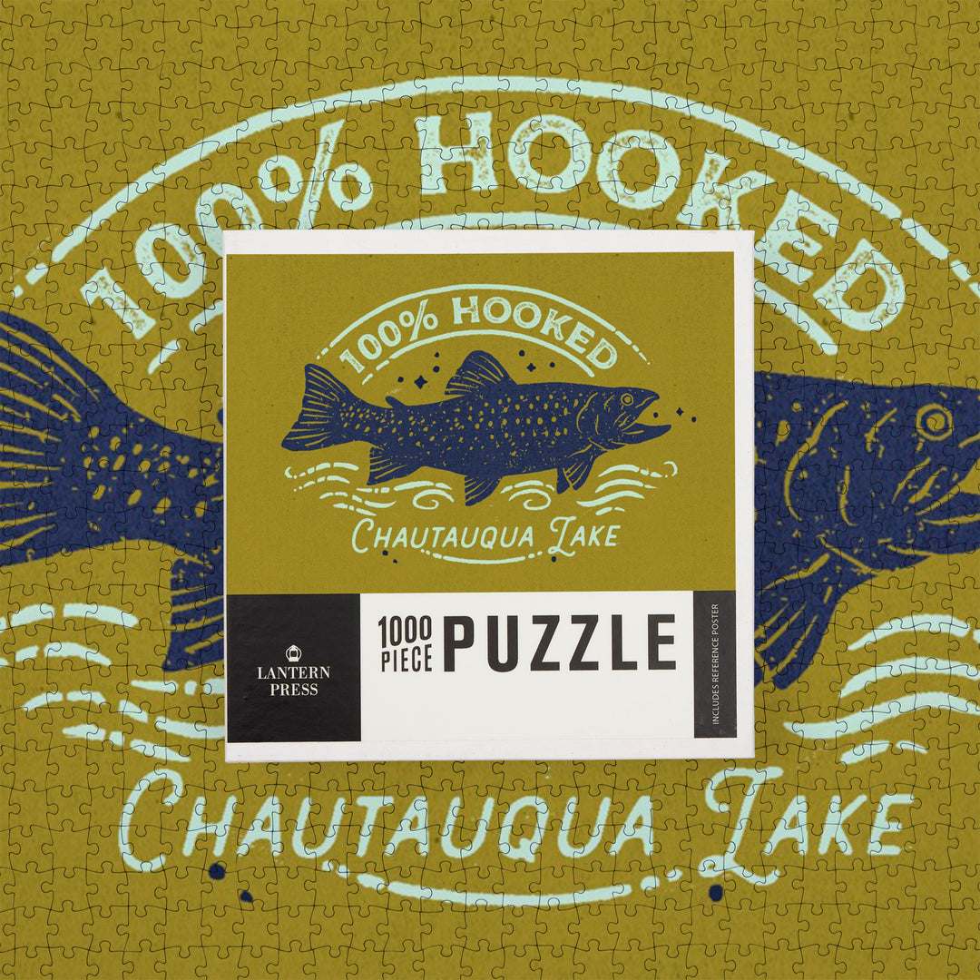 Chautauqua Lake, New York, Lake Life Series, 100 Percent Hooked, Jigsaw Puzzle