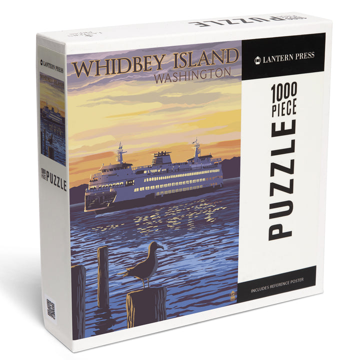 Whidbey Island, Washington, Ferry Sunset and Gull, 1000 Piece Jigsaw Puzzle