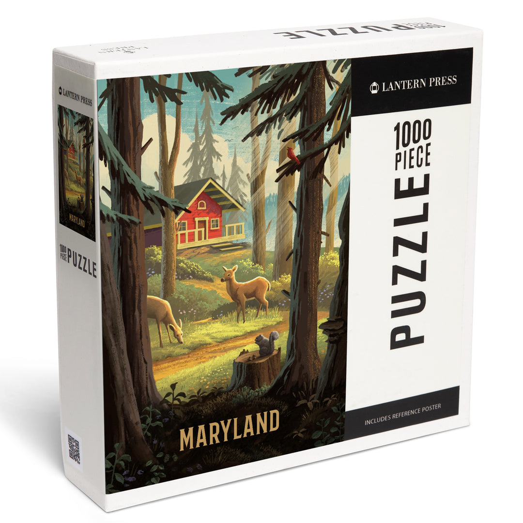 Maryland, Slip Away, Cabin With Wildlife, Jigsaw Puzzle