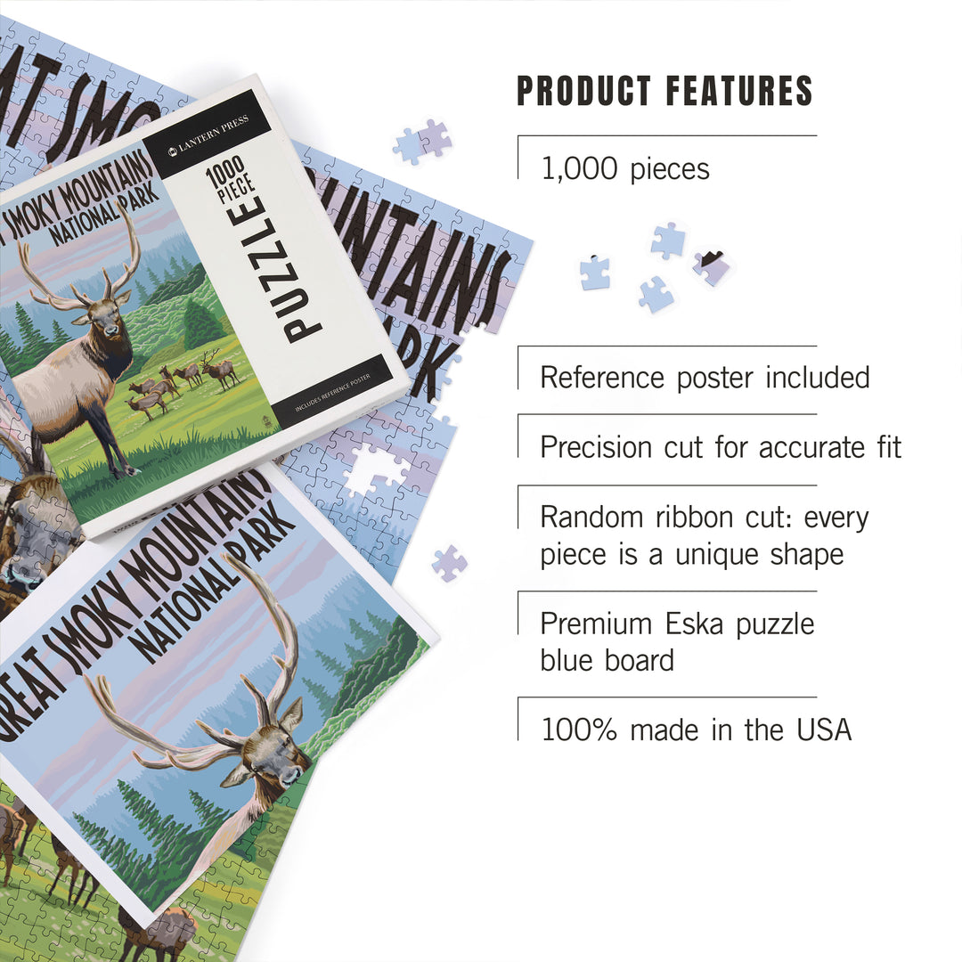 Great Smoky Mountains National Park, Elk Herd, Jigsaw Puzzle