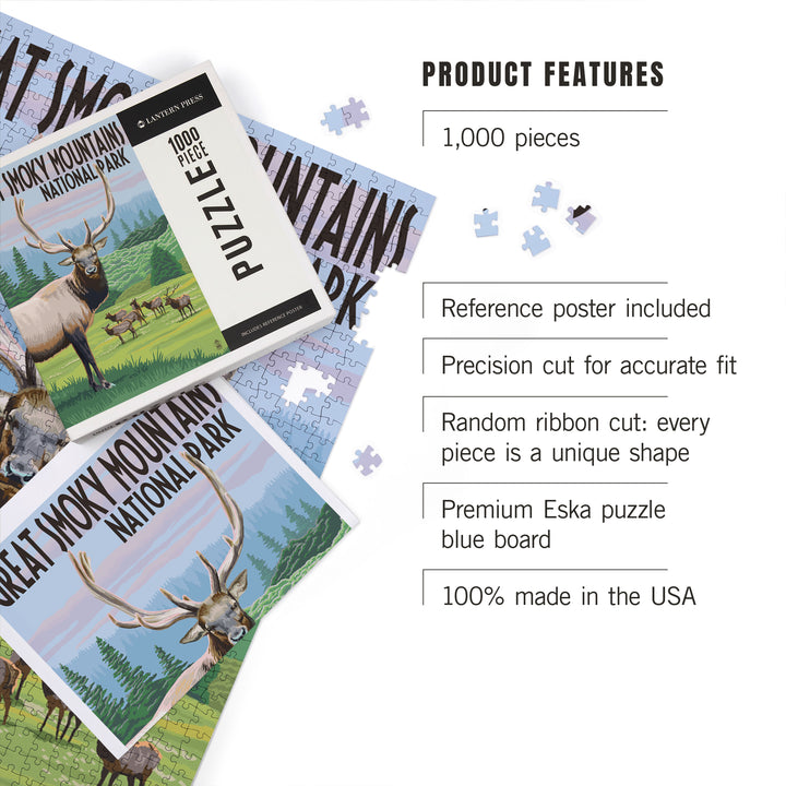 Great Smoky Mountains National Park, Elk Herd, Jigsaw Puzzle