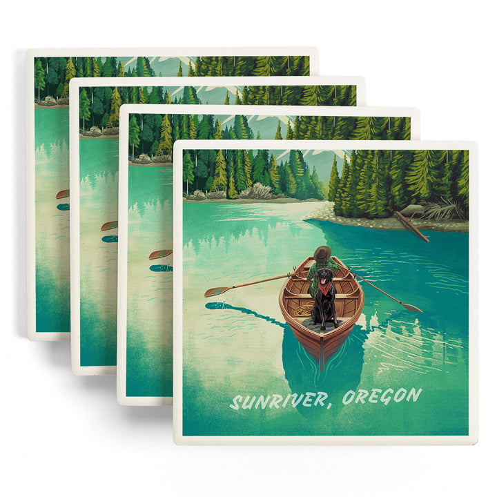 Sunriver, Oregon, Salmon River, Quiet Explorer, Boating, Mountain, Coaster Set