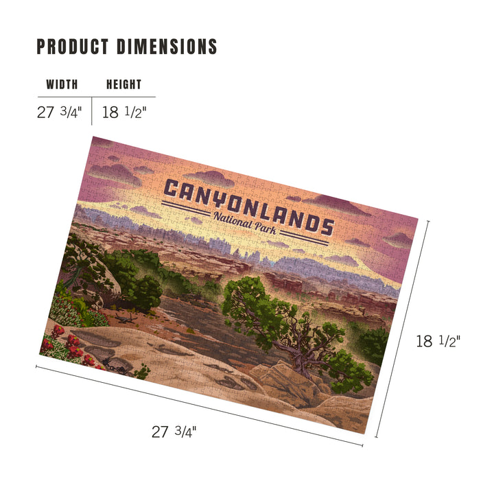 Canyonlands National Park, Utah, The Needles, Lithograph, 1000 Piece Jigsaw Puzzle
