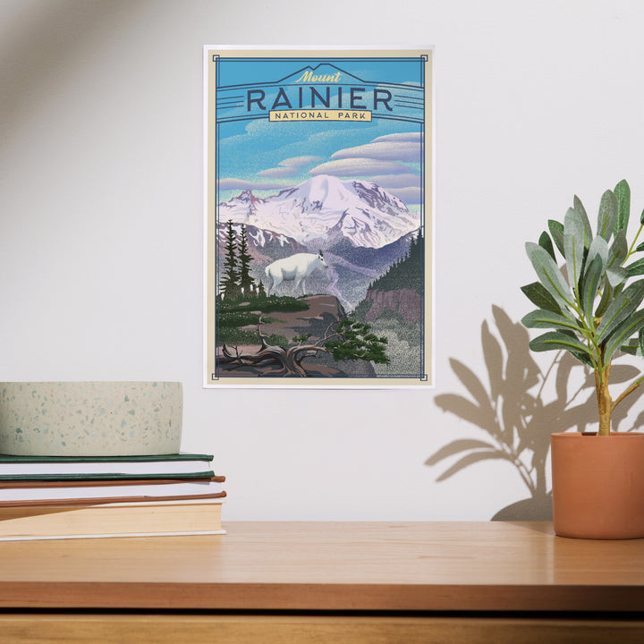 Mt. Rainier National Park, Lithograph National Park Series, Art & Giclee Prints