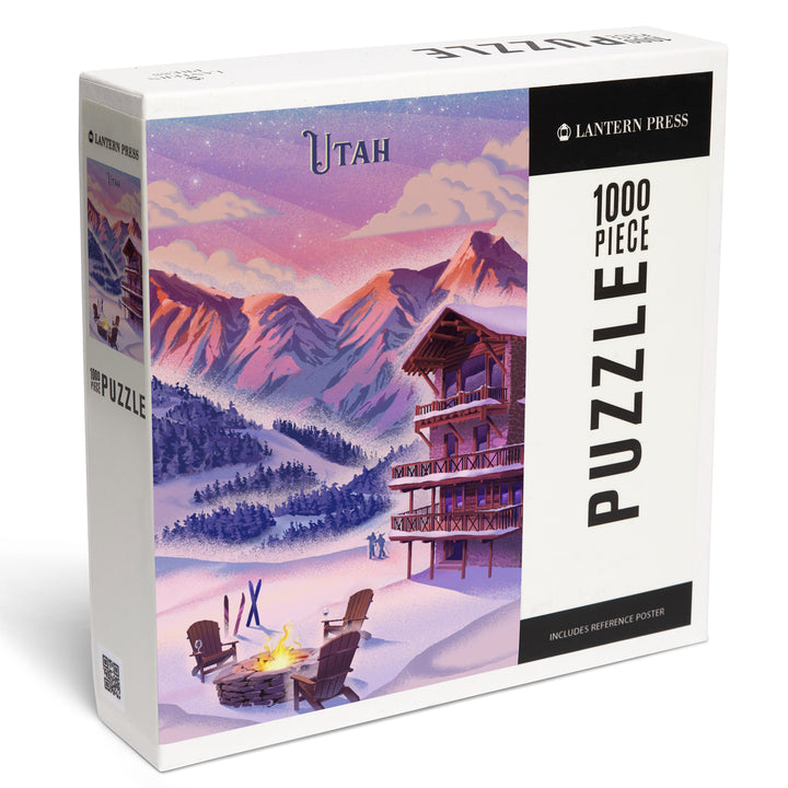 Utah, Lithograph, Apres Ski, 1000 Piece Jigsaw Puzzle