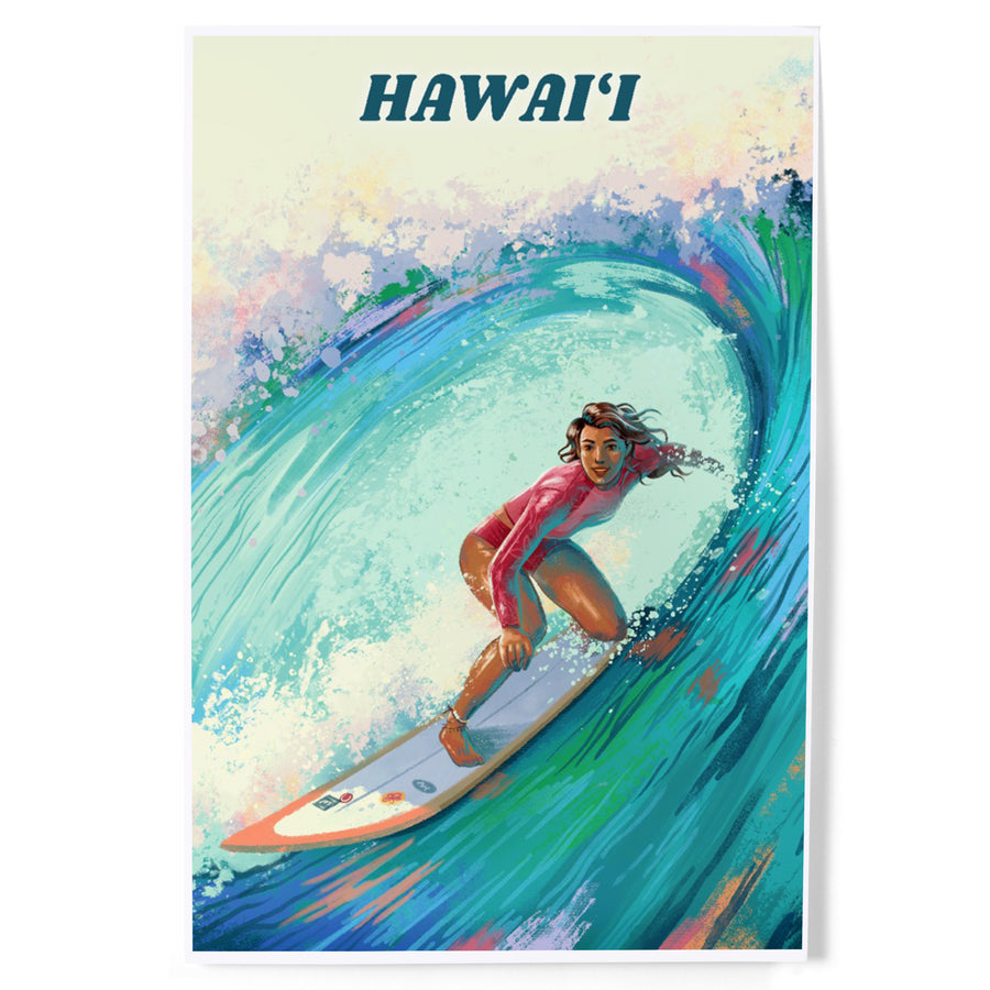 Hawaii, Vitamin Sea, Coastal Series, Surfer Girl, Art & Giclee Prints - Lantern Press