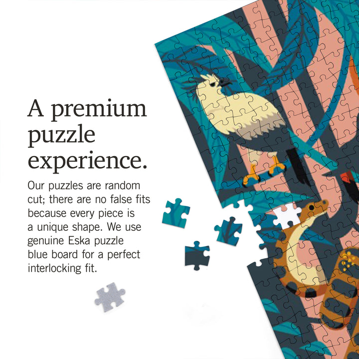 Jungle, Textured Geometric, Jigsaw Puzzle