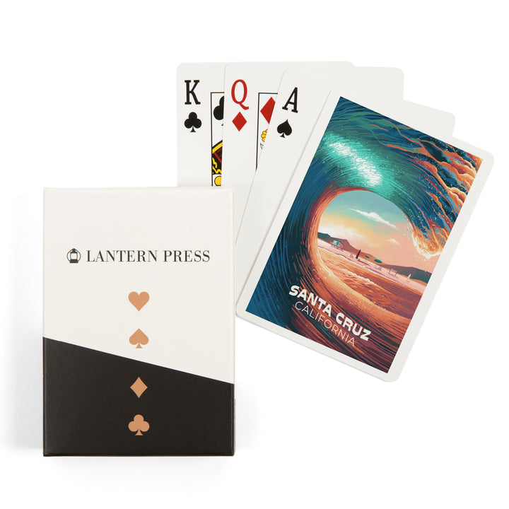 Playing Cards, Santa Cruz, California, Epic Wave, 52 Card Deck with Jokers in Box, Unique Art