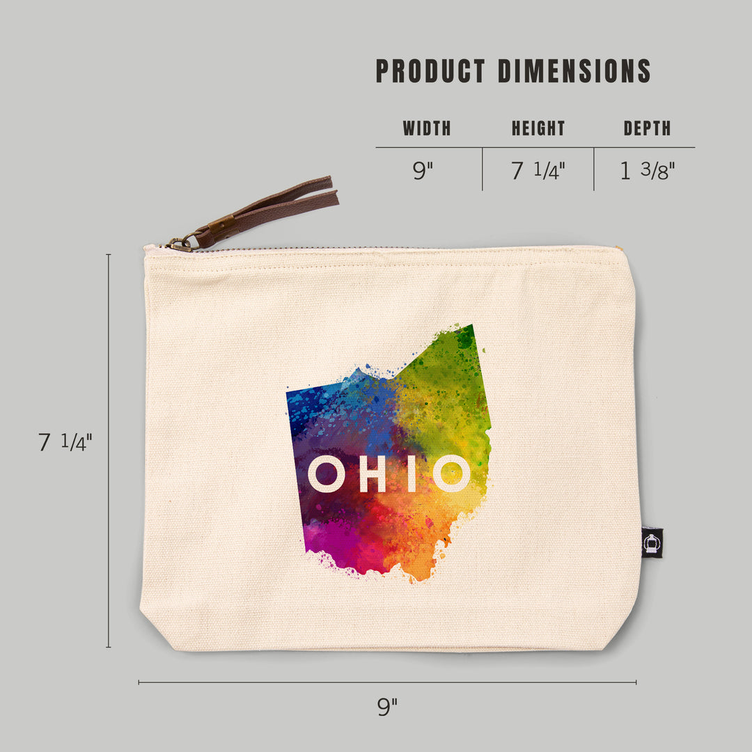 Ohio, State Abstract Watercolor, Contour, Lantern Press Artwork, Accessory Go Bag