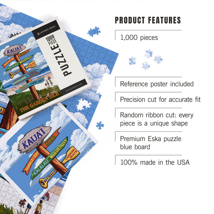 Kaua'i, Hawaii, The Garden Isle Destination Signpost, Jigsaw Puzzle