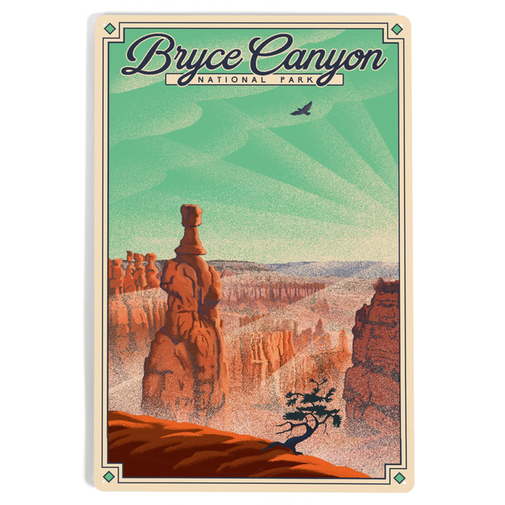 Bryce Canyon National Park, Utah, Bryce Point, Lithograph National Park Series, Metal Signs