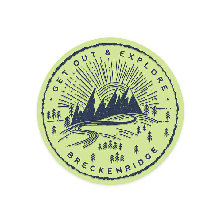 Breckenridge, Colorado, Get Out and Explore, Contour, Vinyl Sticker