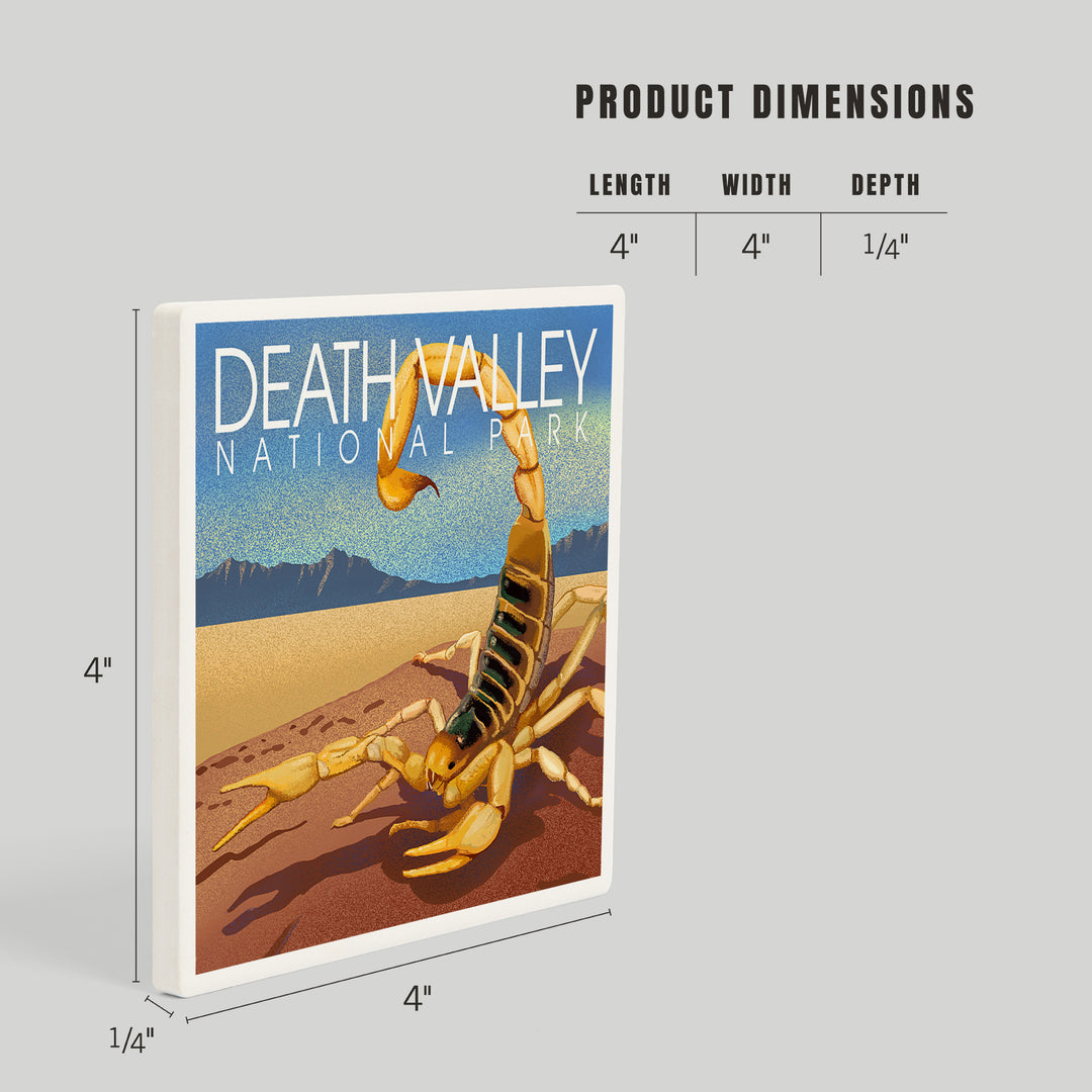 Death Valley National Park, California, Lithograph, Scorpion, Coasters