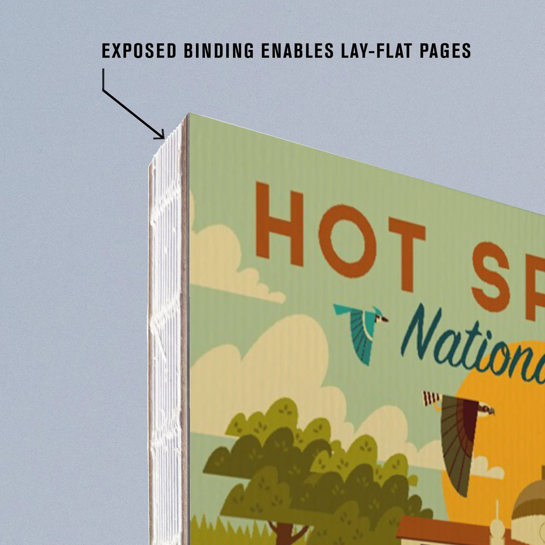 Lined 6x9 Journal, Hot Springs National Park, Arkansas, Geometric National Park Series, Lay Flat, 193 Pages, FSC paper