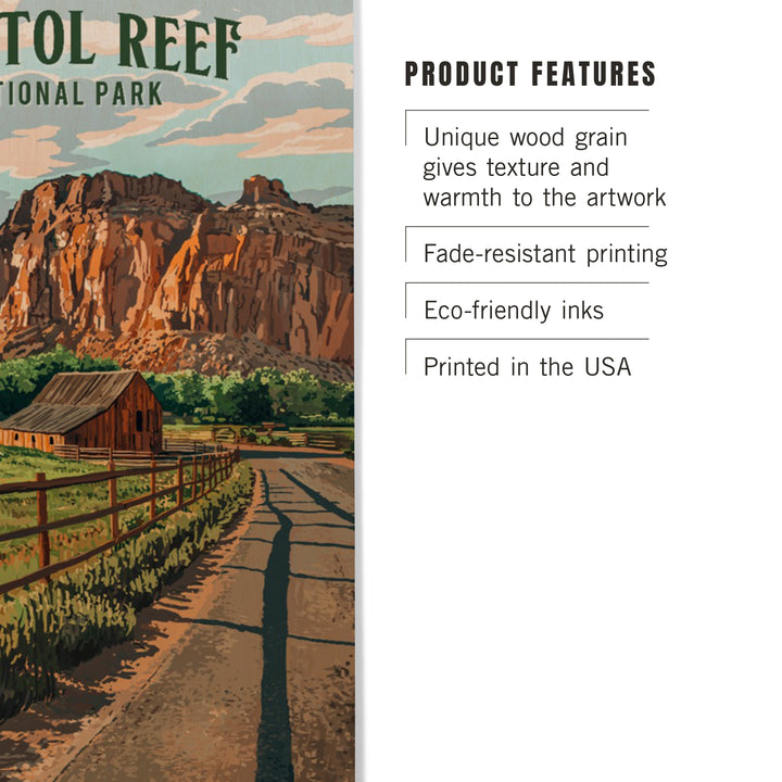 Capital Reef National Park, Utah, Painterly National Park Series, Wood Signs and Postcards