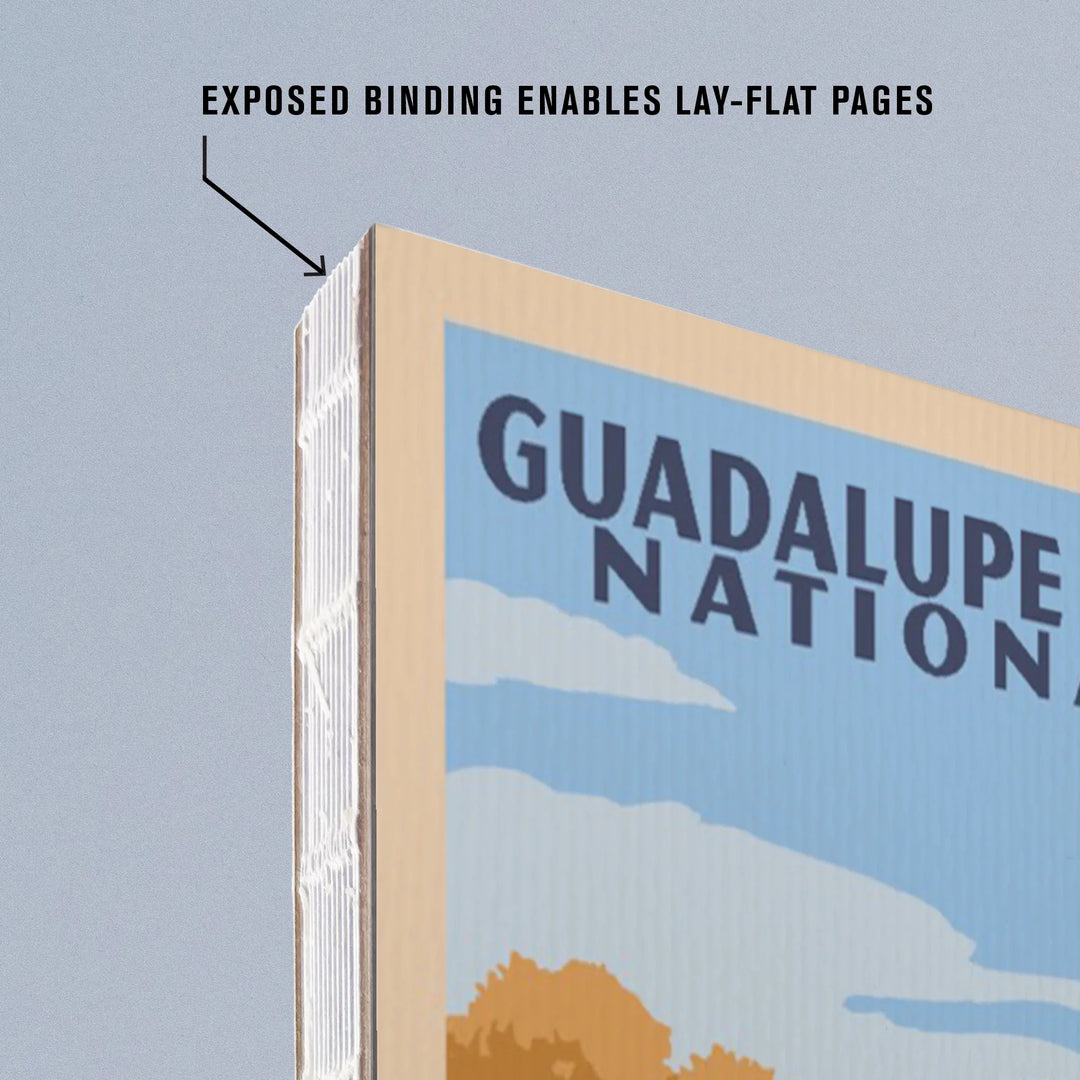 Lined 6x9 Journal, Guadalupe Mountains National Park, WPA Style, Lay Flat, 193 Pages, FSC paper