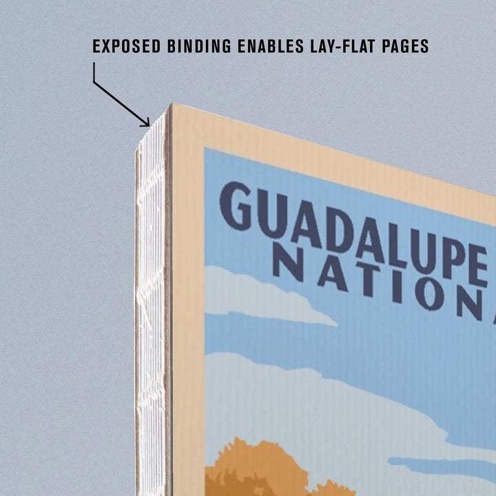 Lined 6x9 Journal, Guadalupe Mountains National Park, WPA Style, Lay Flat, 193 Pages, FSC paper