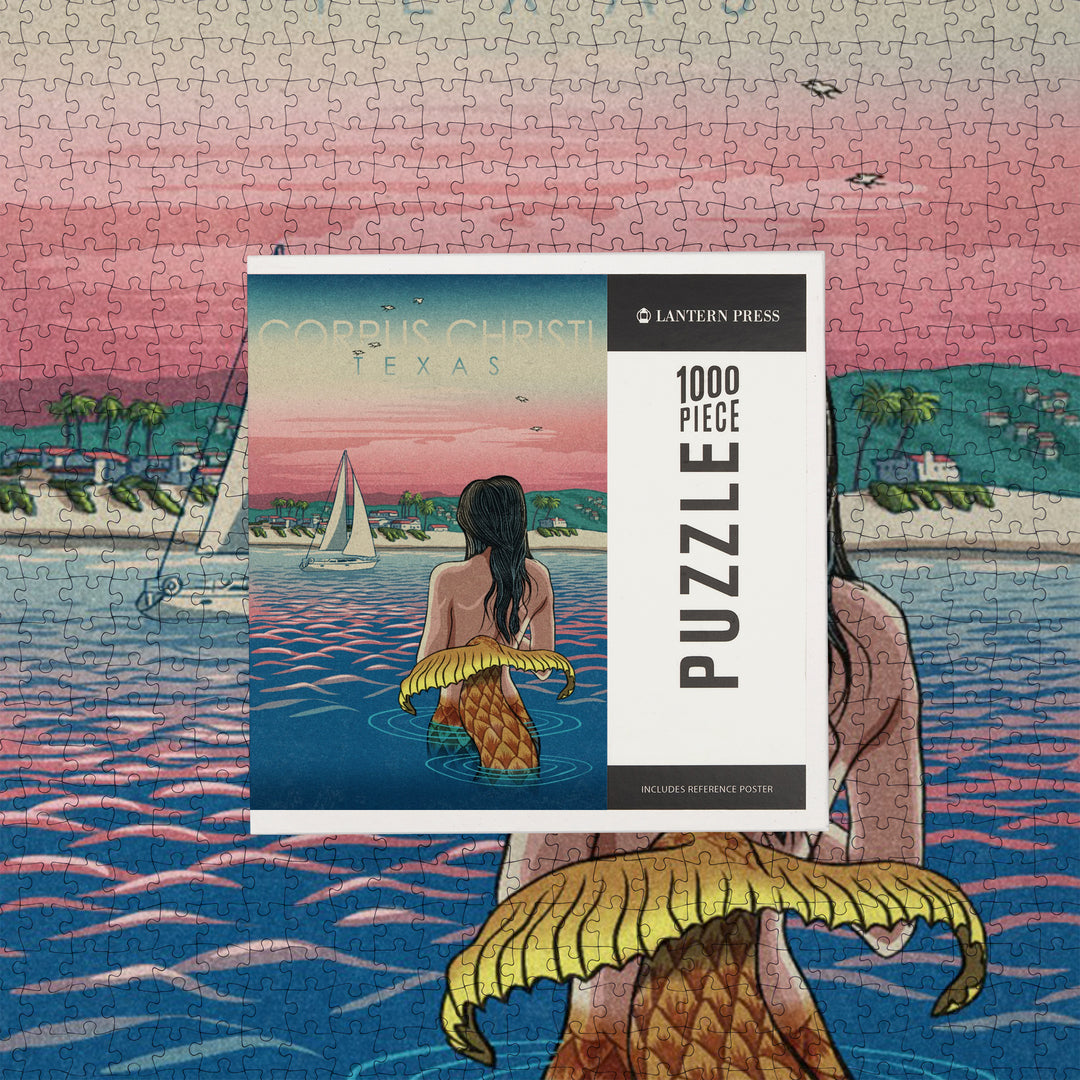 Corpus Christi, Texas, Mermaid and Beach, Jigsaw Puzzle