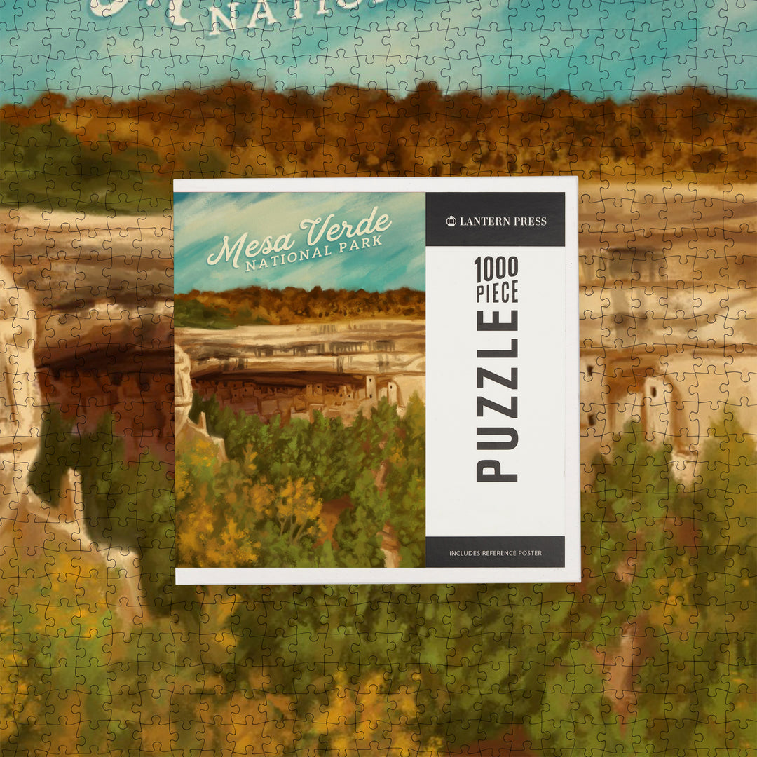 Mesa Verde National Park, Colorado, Cliff Palace, Oil Painting, Jigsaw Puzzle