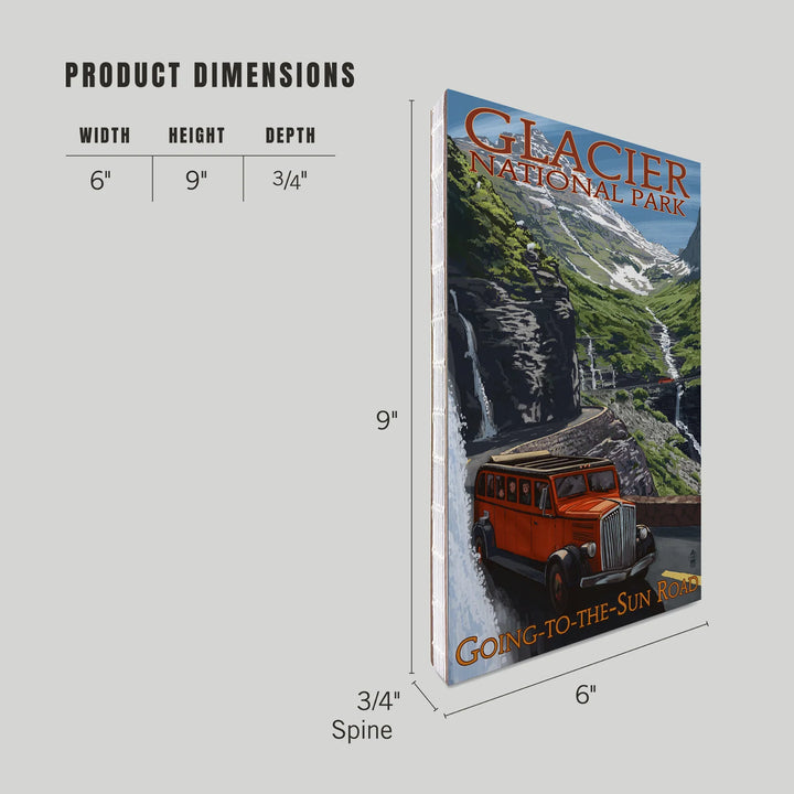Lined 6x9 Journal, Glacier National Park, Montana, Going-To-The-Sun Road, Lay Flat, 193 Pages, FSC paper