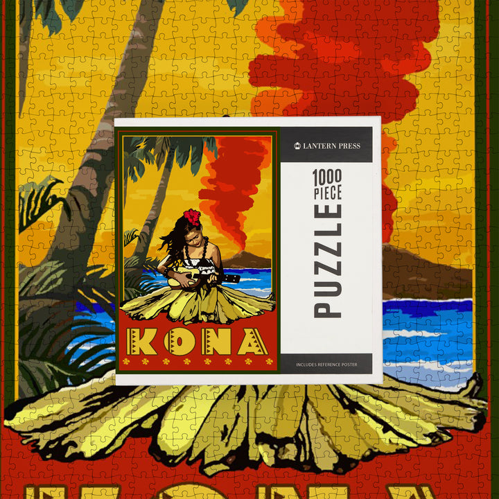 Kona, Hawaii, Hula Girl and Ukulele, Jigsaw Puzzle